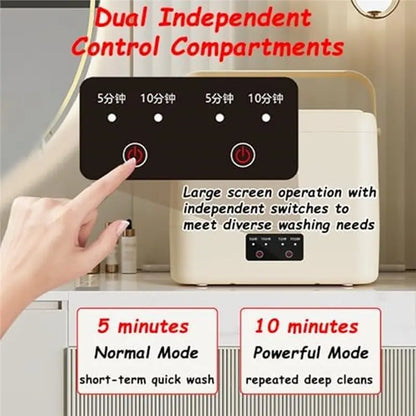 ABWM-Portable Washing Machine 3L Twin Chamber Washing Cup For Small Households US Plug