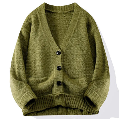 Cardigan V-neck Sweater Men Autumn Winter Fashion All Loose Casual Knitwear High-quality Fabric Comfortable Skin Breathable Coat