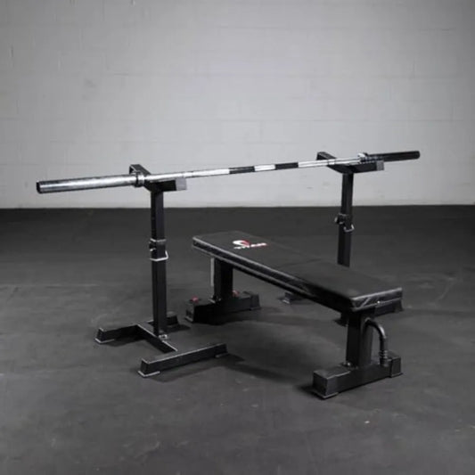Titan Fitness Independent Bench Press Spotter Stands with Adjustable Uprights for Home and Gym Use Supports Up to 700 LB Ideal