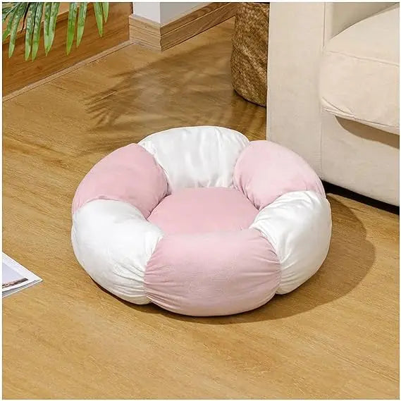 Medium Round Washable Dog and Cat Bed, 40x40cm Cushioned Mat for Warm Sleep, Pink 60cm Long-Tailed Keyword