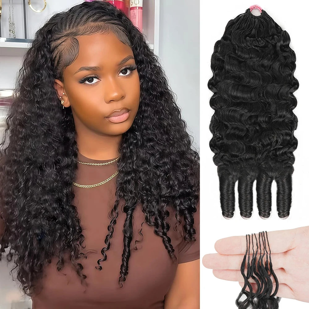 Crochet Human Hair Burmese Curly Knotless Feather Pre-Separated Crochet Braid Light Weight Reusable Brazilian Hair Extension