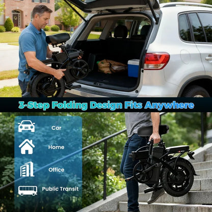 Zefiora Z10 Commute Electric Bicycle 14 Inches 500w 48v Battery Comes With A Mobile Phone Holder/lock,Free Local Shipping