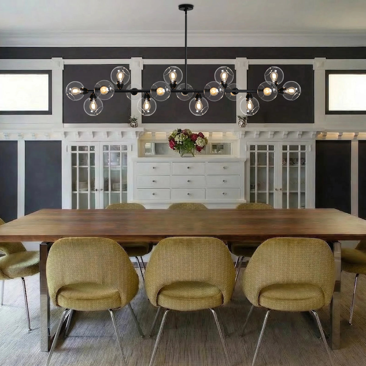 Sputnik Chandelier Height Adjustable Bubble Chandeliers Modern Linear Chandelier Dining Room Chandelier Mid Century Modern Chandelier Entryway Chandelier Kitchen Chandelier Home Decor Lighting