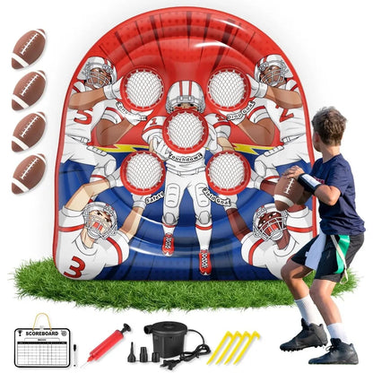 6Ft Football Target Toss Game Inflatable Football Throwing Target Toy for Carnival Party Games