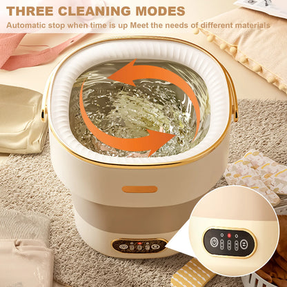 Portable Washing Machine With Spin Dryer, Fully Automatic 13L Folding Mini Washing Machine For Underwear, Baby Clothes Cleaning