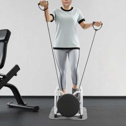 Mini Stepper with Seat Exercise Twist Sport Stepper 330lbs Capacity Equipment with Resistance Bands for Full Body Workout