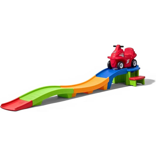 Up & Down Roller Coaster Kids Ride On Toy, Push Car, Indoor/Outdoor Playset, Made of Durable Plastic, Max Weight 50 lbs., For To