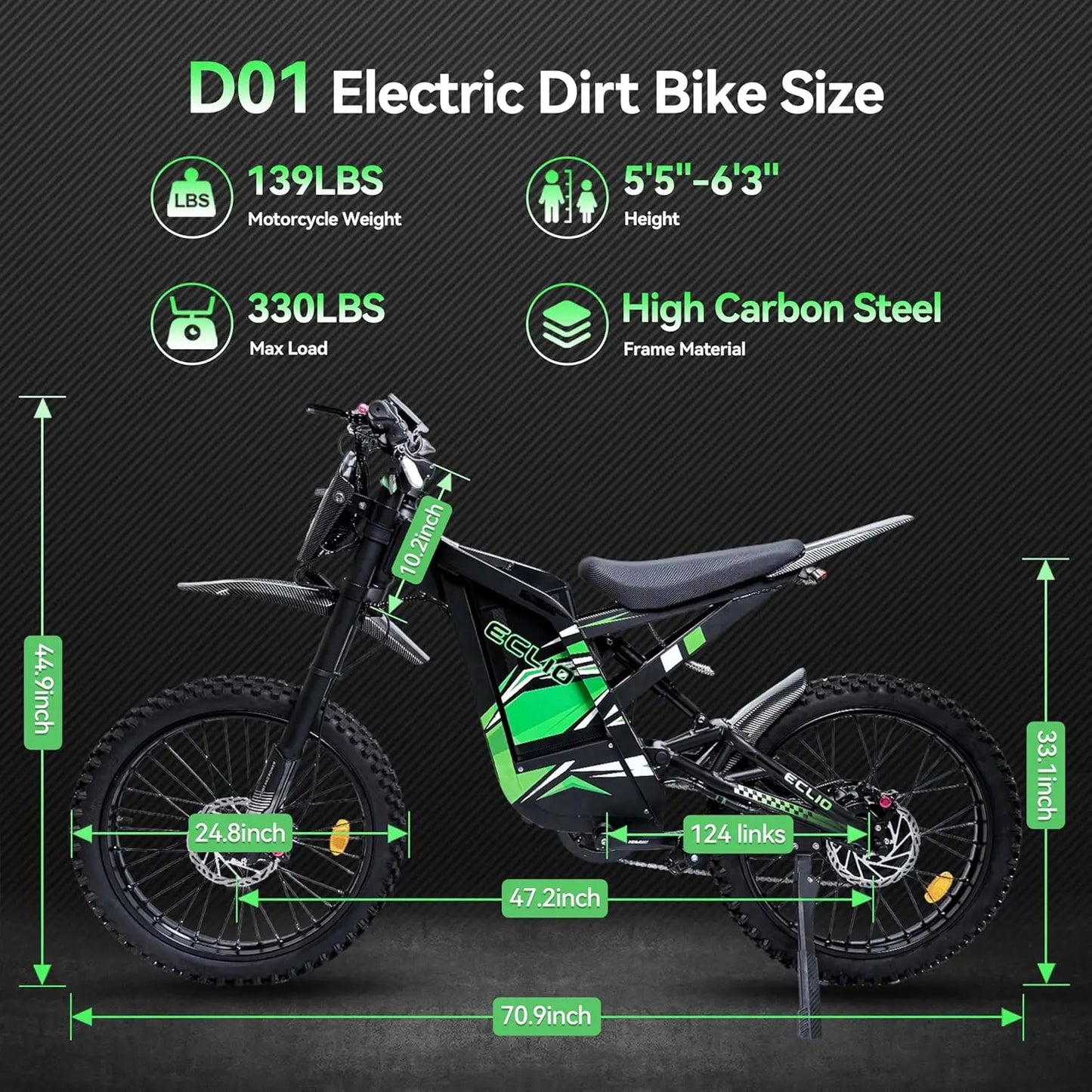 Electric Bike for Adults, Peak-4000W, Max 40MPH and 70Miles Electric Motorcycle,19" Fat Tire Dirt Bike