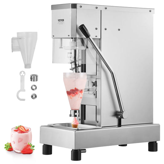 SucceBuy Ice Cream Blender 750W High-Speed Ice Cream Maker Mixer Stir Machine 304 Stainless Steel Ice Cream Shaker w/Long Handle