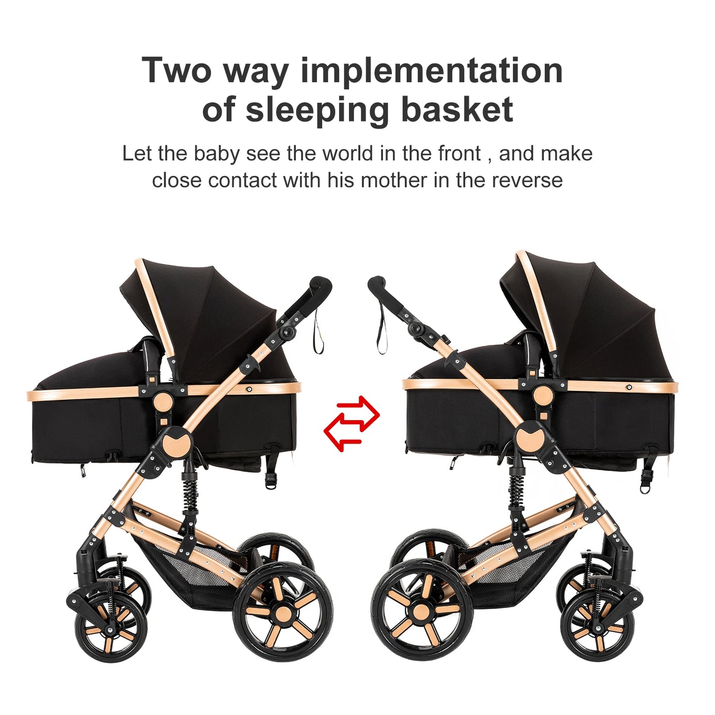 Baby stroller 3 in 1 light carts Newborn Infant baby pram baby strollers with four wheels stroller for luxury baby folding car