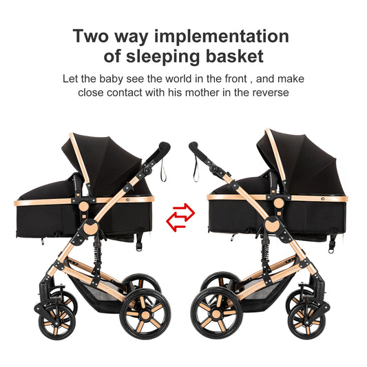Baby stroller 3 in 1 light carts Newborn Infant baby pram baby strollers with four wheels stroller for luxury baby folding car