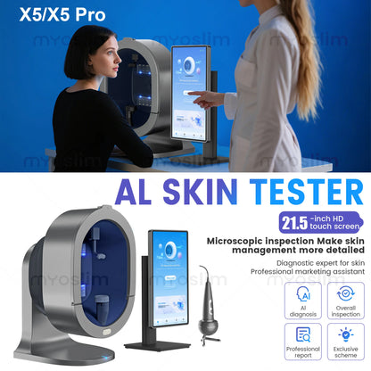 X5 Pro-AI Skin ImageAnalyzerFull-Body Multi-Spectral Scan for Beauty Equipment Scalp Analyzer Multi-Language15.6 Inch 21.5 Inch