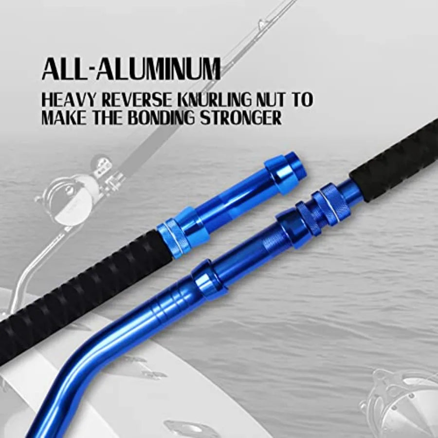 2Piece Saltwater Offshore Heavy Bent Straight Butt Trolling Rod Fishing Roller Rod Conventional Boat Deep Sea Fishing P