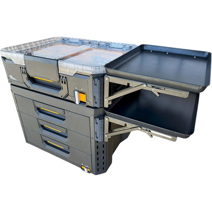 Quick and Easy Folding Steel Table, Compatible with StackTech Toolbox, Ideal for Compact Storage Solutions