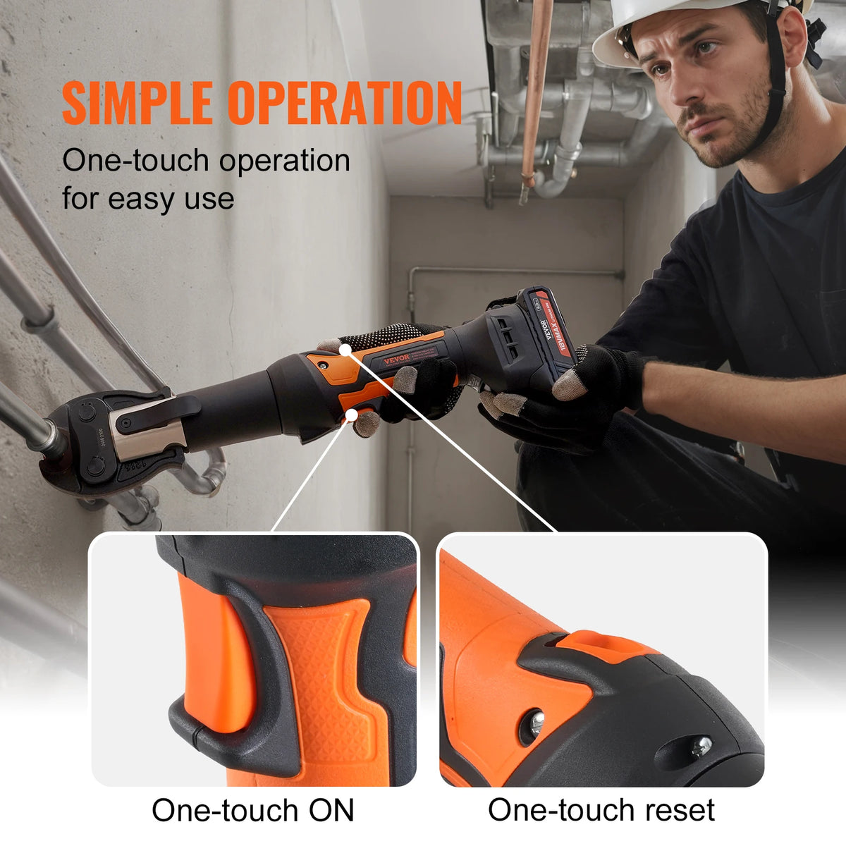 SucceBuy Press Tool and Battery Kit Electric Pipe Crimping Tool with V15 V22 V28 Jaws Press Tool Kit with 2pcs 2.0Ah Battery Compatible with Propress