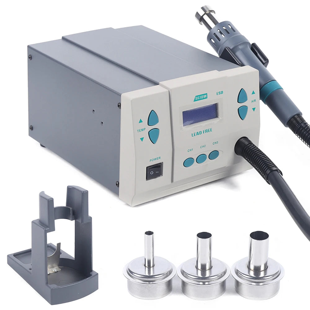 1000W Soldering Hot Air Heat Gun Hot Digital Display Air Rework Station Digital Display Quick Station 861DW Ac 110V