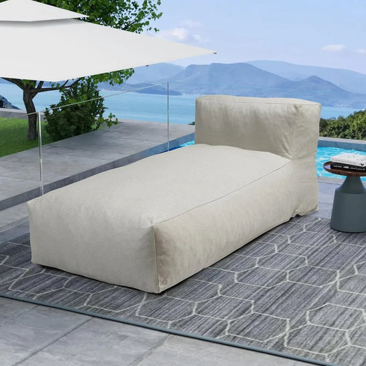 Outdoor Bean Bed Chair Sun Lounger, Outdoor Couch Sofa for Patio & Pool, Foam Filling Day Bed Furniture, Comfy Lazy Sofa for Out