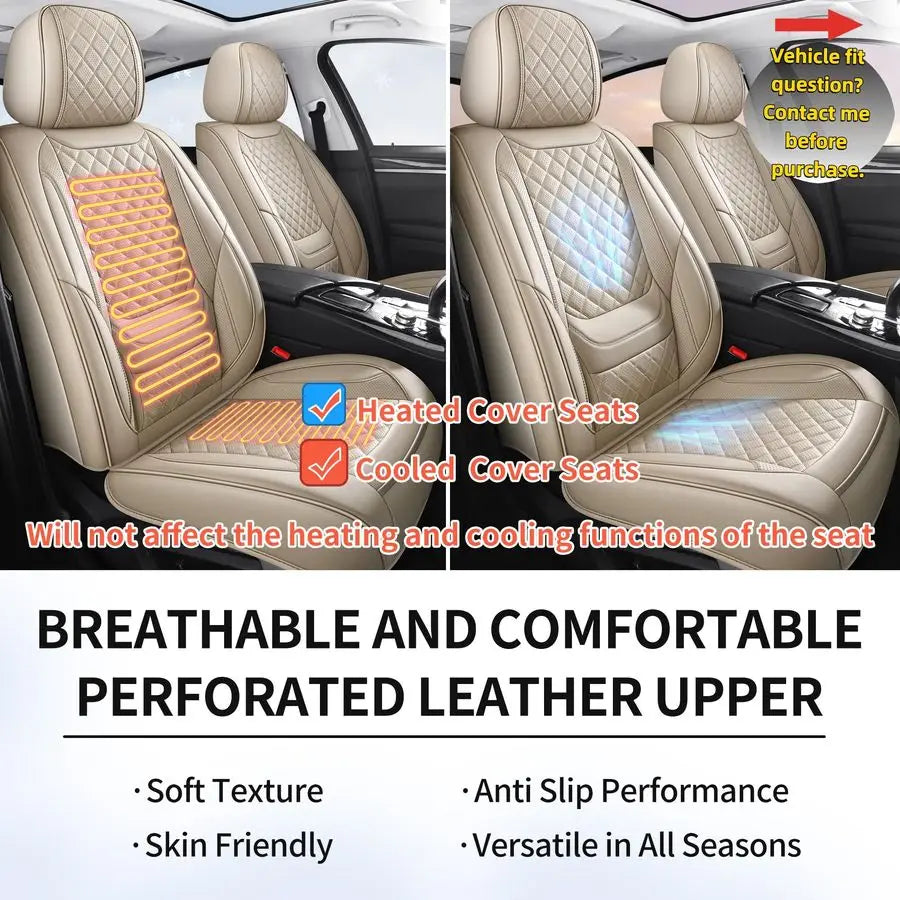 Automotive Car Seat Covers Front Pair Set Fit for Most Cars SUV Sedans Trucks Waterproof Leatherette Car Seat Covers Accessories
