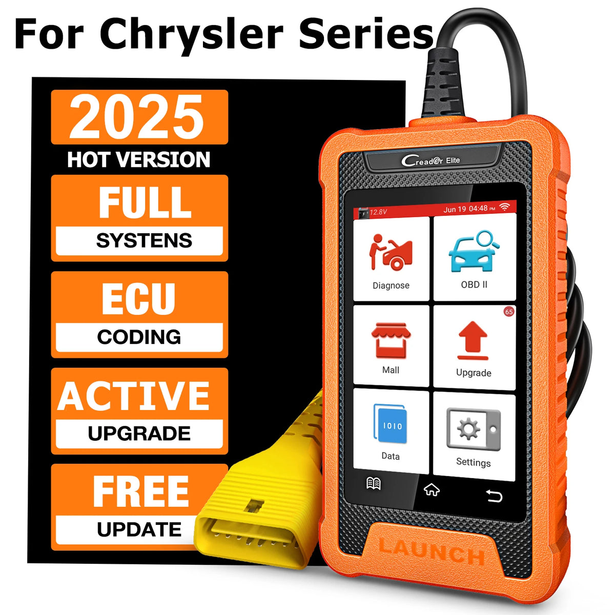 LAUNCH Creader Elite Car Scanner Full Systems Scan ECU Coding Active Test DTC Lokoup for CHRYSLER Free Update