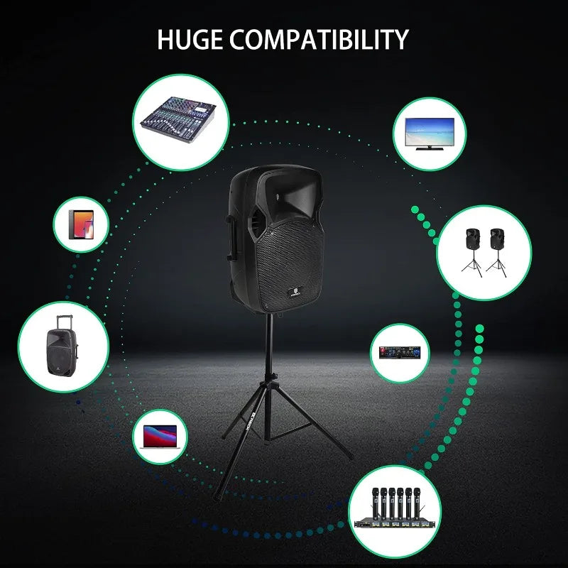 Party 12 12-Inch 1000 Watts 2-Way Powered PA Speaker System Combo Set with Bluetooth/USB Drive Read Function/SD Card Rea