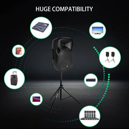 Party 12 12-Inch 1000 Watts 2-Way Powered PA Speaker System Combo Set with Bluetooth/USB Drive Read Function/SD Card Rea