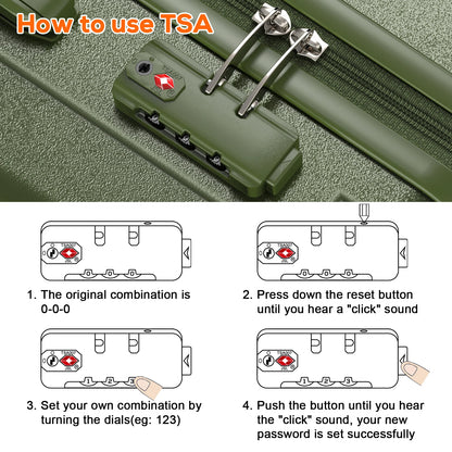 Joyway 6-Piece Travel Luggage Set, Lightweight Durable Suitcase, TSA Lock, Spinner Wheels