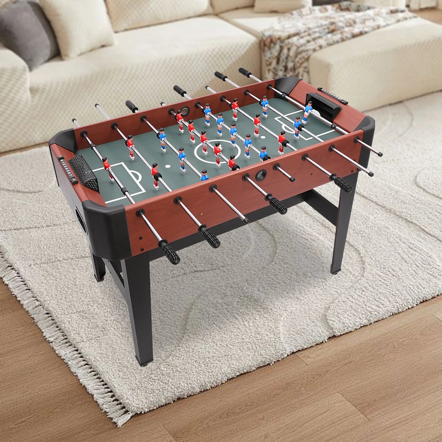 47.2in Foosball Game Table Soccer Table Game football Game Competition Sized Set with Scoreboard Ball Storage Box Entertainment