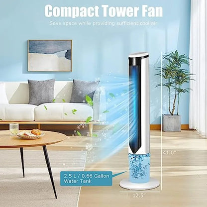 3 in 1 Evaporative Air Cooler with Portable Cooling Tower Fan for Bedroom and Home Office Features 70 Oscillation 4 Ice Packs I