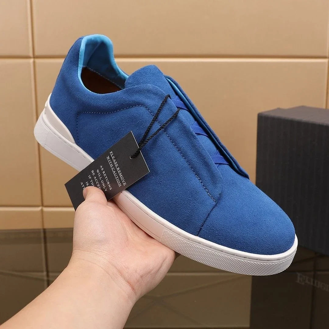 2025 New Genuine Leather High-End Men's Shoes, Slip-On European Trend Board Shoes, Casual Commute Versatile