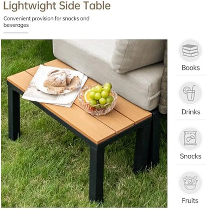 4 Piece Patio Conversation Set, Outdoor Sectional Furniture with Loveseat, Single Chair, 6" Washable Cushions, Beige