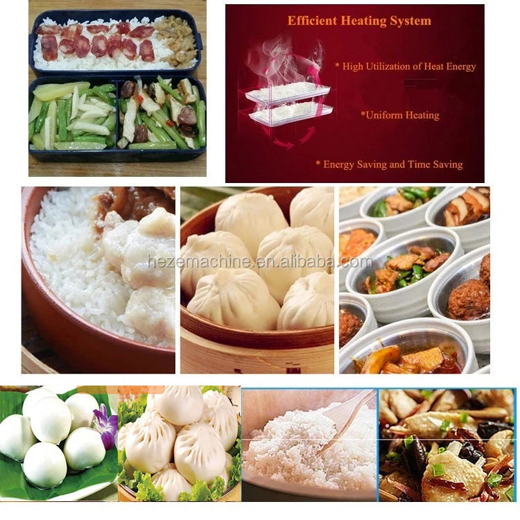 Automatic 8 10 12 24 Tray Steamer Round Noodle Food Gas Electric Momo Bun Dumpling Rice Steaming Machine