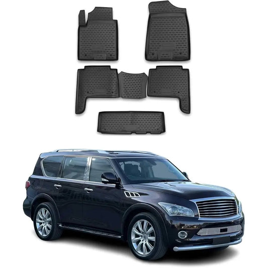 All-Weather 3D Custom Fit Rubber Mats for 2015-2024 Cars, Waterproof Odorless TPE Floor Liners, Laser Measured, Non-Slip (Black)