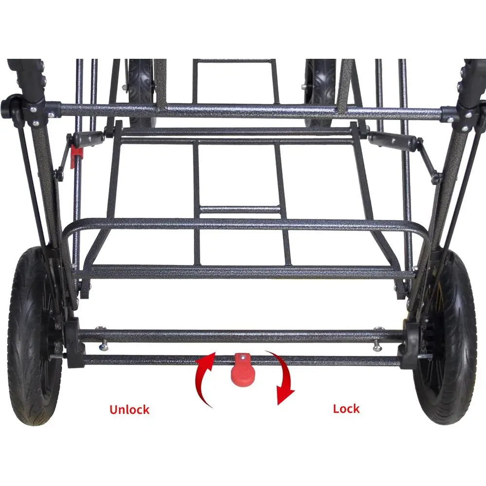 Collapsible Foldable Wagon Cart with Quick-Release Wheels & 2 Seats Camping Wagon- Heavy-Duty Utility Wagon 265LBS Capacity for
