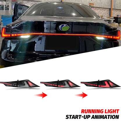 LED RGB Tail Lights for Lexus IS250 IS350 IS200t IS300 ISF 3IS 2014-2020 Color Change Multicolor Clear Rear Lamps Assembly