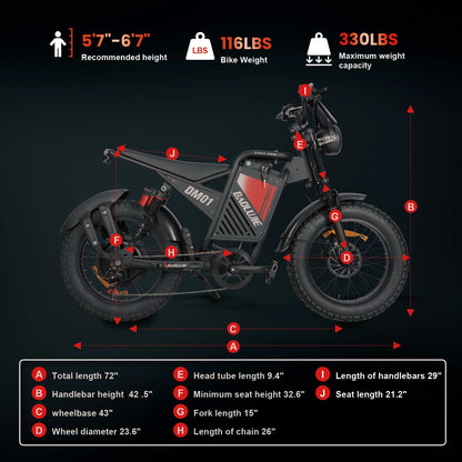 BAOLUJIE DM01 Electric Bike for Adult 2000W Motor Electric Bike 60V 30AH Moto 42MPH City Commuter Electric Bike【1 Year Warranty】