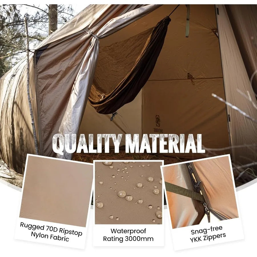 TEGIMEN Hammock Hot Tent with Stove Jack - Spacious Versatile Wall Tent with Snow Skirt for Cold Weather Camping 3000mm Waterpr