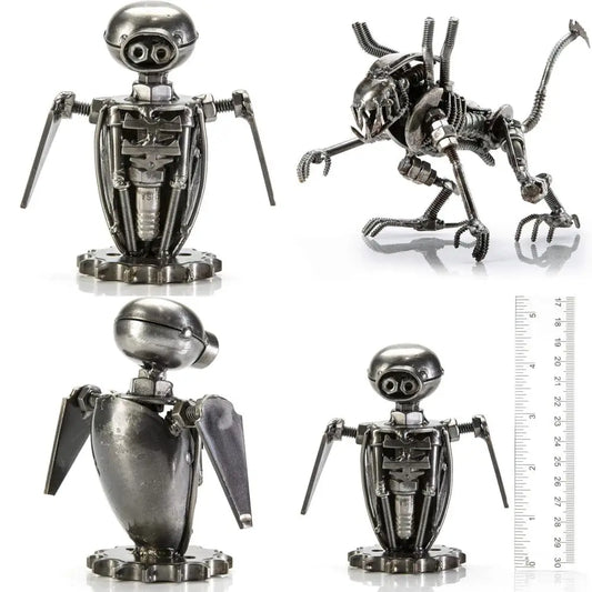 Recycled Metal Art Sculpture: Handcrafted Steel Creation from Scrap, Nuts and Bolts, Unique Handmade Artwork