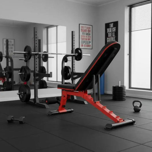 Heavy Duty Workout Station 1200lbs For Strength Training Home Gym Full Body Exercise, Adjustable Sit Up Bench Quick Folding Fast Adjustment Flat Position Design