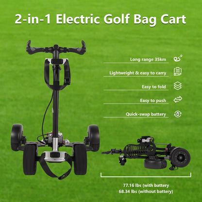ESWING American Warehouse Push Golf Cart 1600W electric golf push trolley 4 wheel Electric Golf Cart