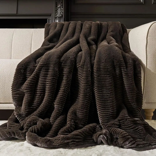 Ultra Sot aux ur Throw Blanket or Couch, Luxury Scuted Texture aux Rabbit ur Blanket or Bed, luy Thick Plush Warm uzzy Throw, 92