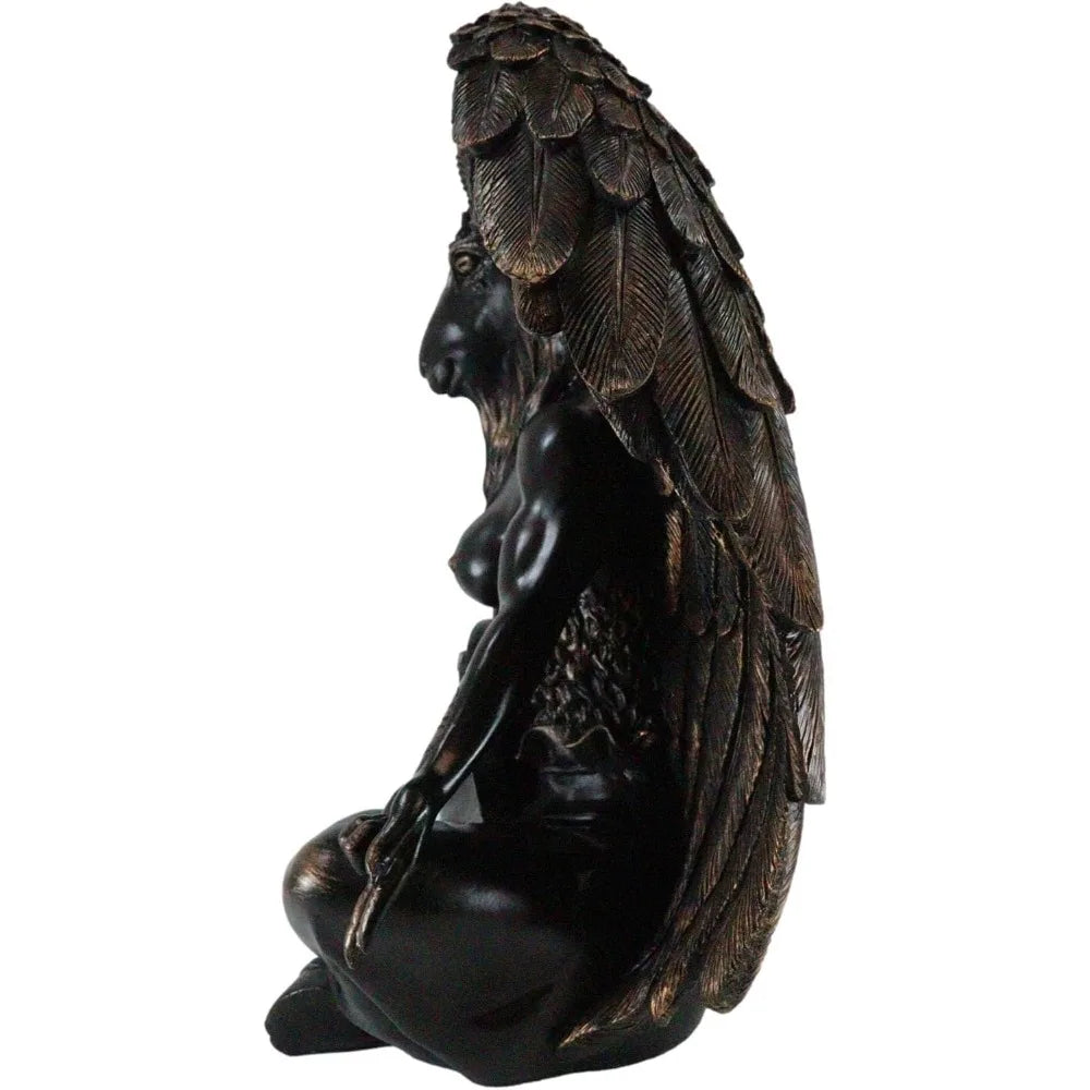 Large 24 Seated Sabbatic Goat Idol Statue - Baphomet, Samael, Lilith, Wicca Occult Illuminati Art Sculpture with Horned Design