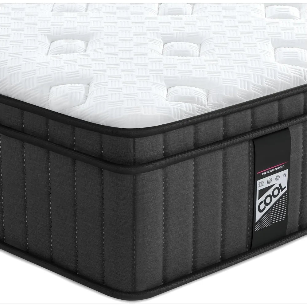 Mattress, 12 Inch Full Mattress in a Box with Gel Memory Foam and Pocket Spring, Medium Firm Feel, Cooler Sleep Pressure Relief