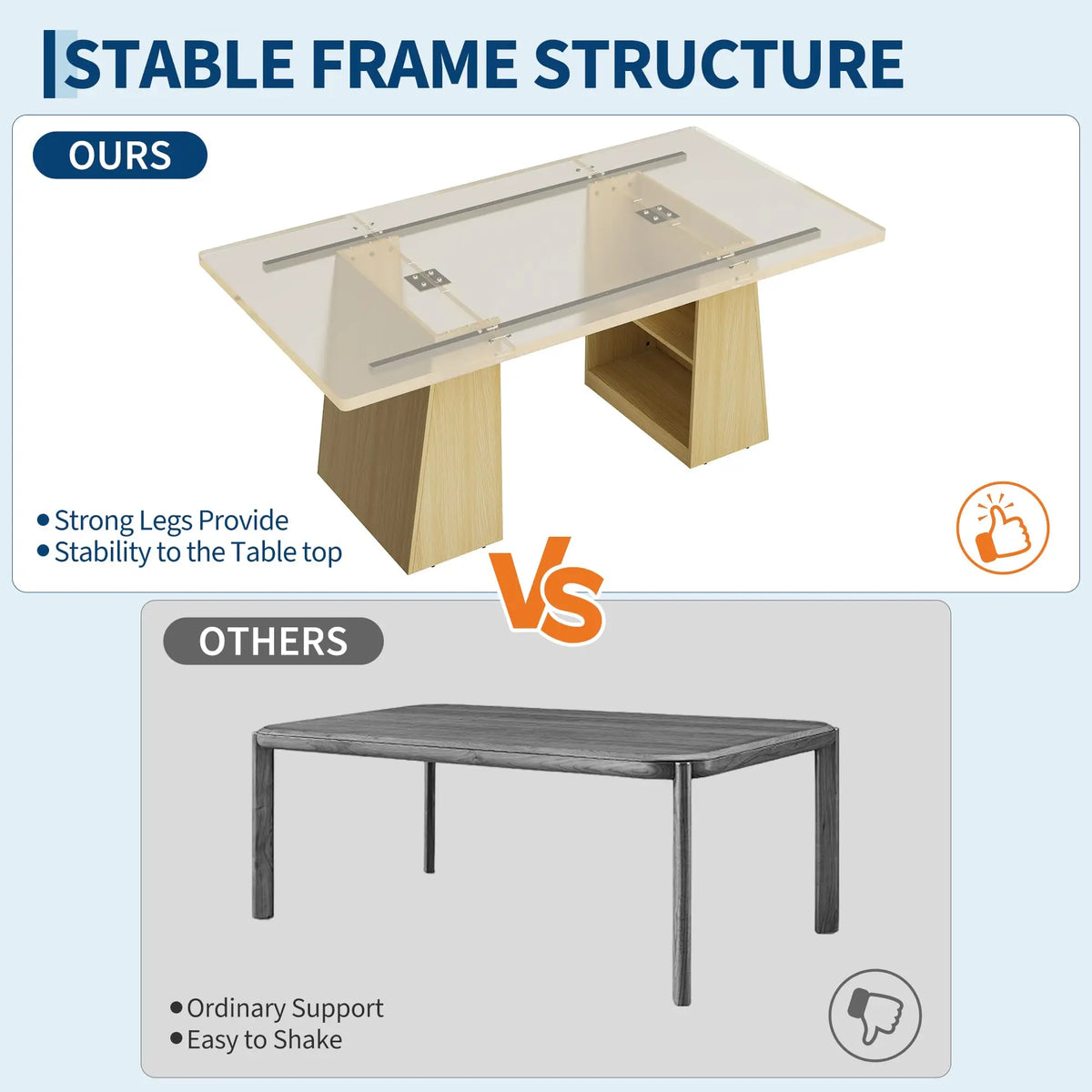 71 Inch Rectangular Dining Table For 4-8, Wooden Kitchen Dinner Table With Hidden Storage Shelf For Dining Room Home Office