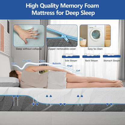 Hcore Extra Firm Full Mattress, 8/10 Inch Medium - Extra Firm Dual Sides Flippable Mattress for Back Pain