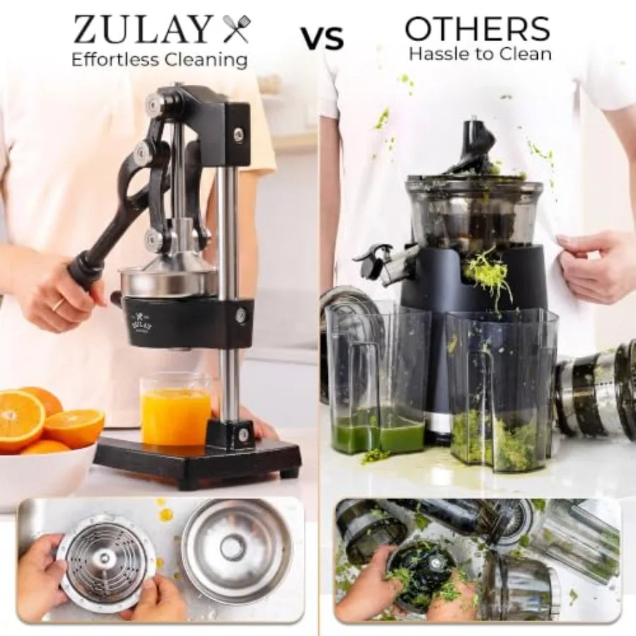 Cast Iron Juicer For Bartending And Health Use, Black Cast Iron, Heavy Duty With Detachable Strainers For Easy Cleaning