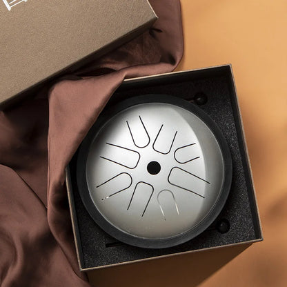 Hluru Professional 6 Inch Steel Tongue Drum 8 notes Tank Drum Titanium Alloy Steel Glucophone Handpan Key D5 Meditation yoga2028