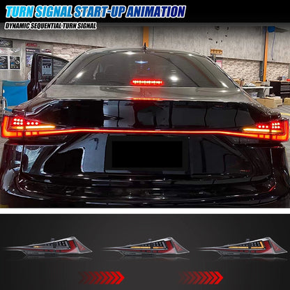 LED Tail Lights for Lexus IS250 IS350 IS200t IS300 IS III 3IS 2014-2020 Sequential Turn Signal Clear Rear Trunk Lamps Assembly