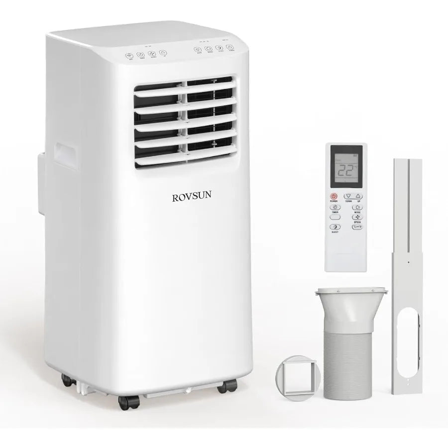 9000 BTU Portable Air Conditioner with Remote Control 3-in-1 Room AC Unit Fan Dehumidifier Digital Display 24H Timer Installati