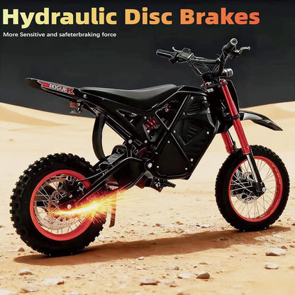 Electric Dirt Bike for Teens and Adults, 3000W Electric Motorcycle, 14/12 in Wide Tires, 38 Mph Speed, Equipped with 48V 23AH