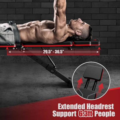 Weight Bench - Workout Bench Press for Home Gym, Foldable Incline Decline Sit up Exercise Bench for Full Body